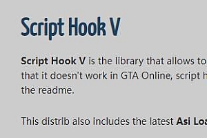 最新版ScriptHookV支持1.0.335.2-1.0.2845.0