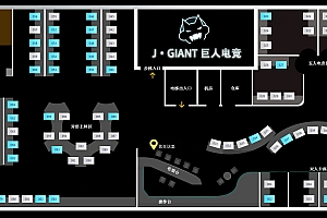 巨人电竞2D机位图网吧导视图不一样的风格